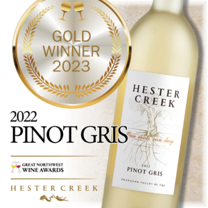Great Northwest Wine Invitational Gold Medal winner - Hester Creek 2022 Pinot Gris.
