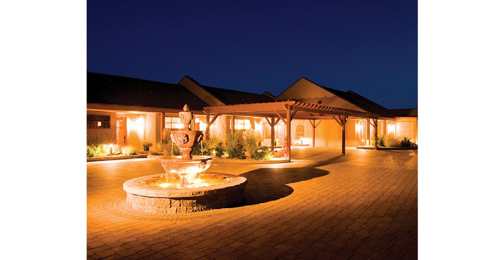 The courtyard at The Villa