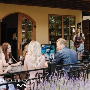 Photo of live music on the patio at Hester Creek