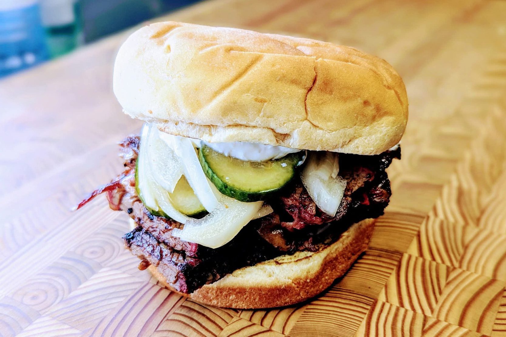 Brisket Sandwich from a Food Truck